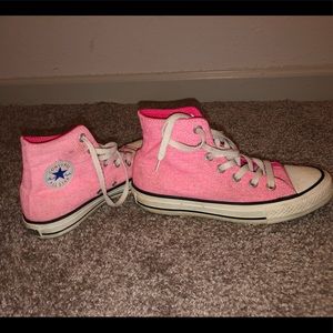 Pink high top Converse